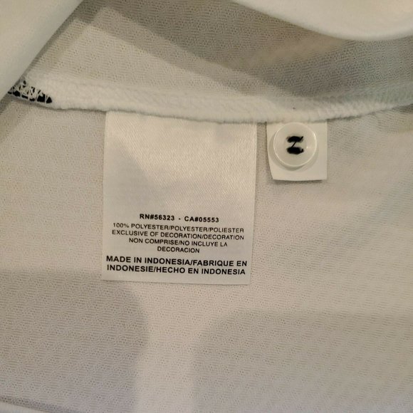 Nike Dri Fit Womans Collared Polo Shirt White/Blue Size Small NWT Bear Logo - Picture 6 of 7